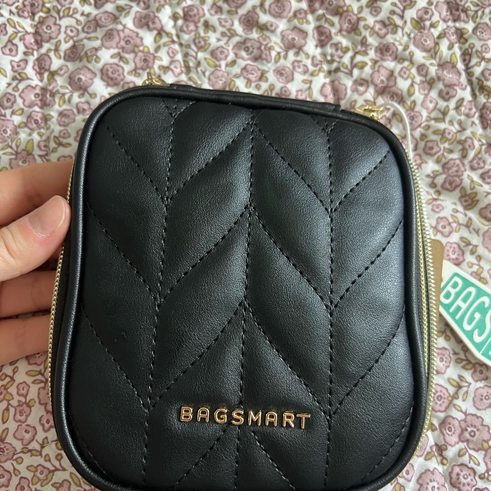Black Quilted Women's travel accessory bag NWT